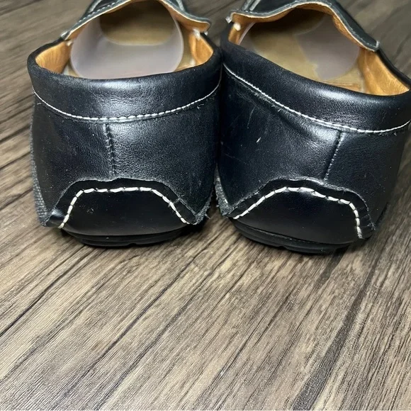 STEVE MADDEN Size 10.5 Novo Black Leather Driving Slip On Loafers Moc Toe - Picture 10 of 12